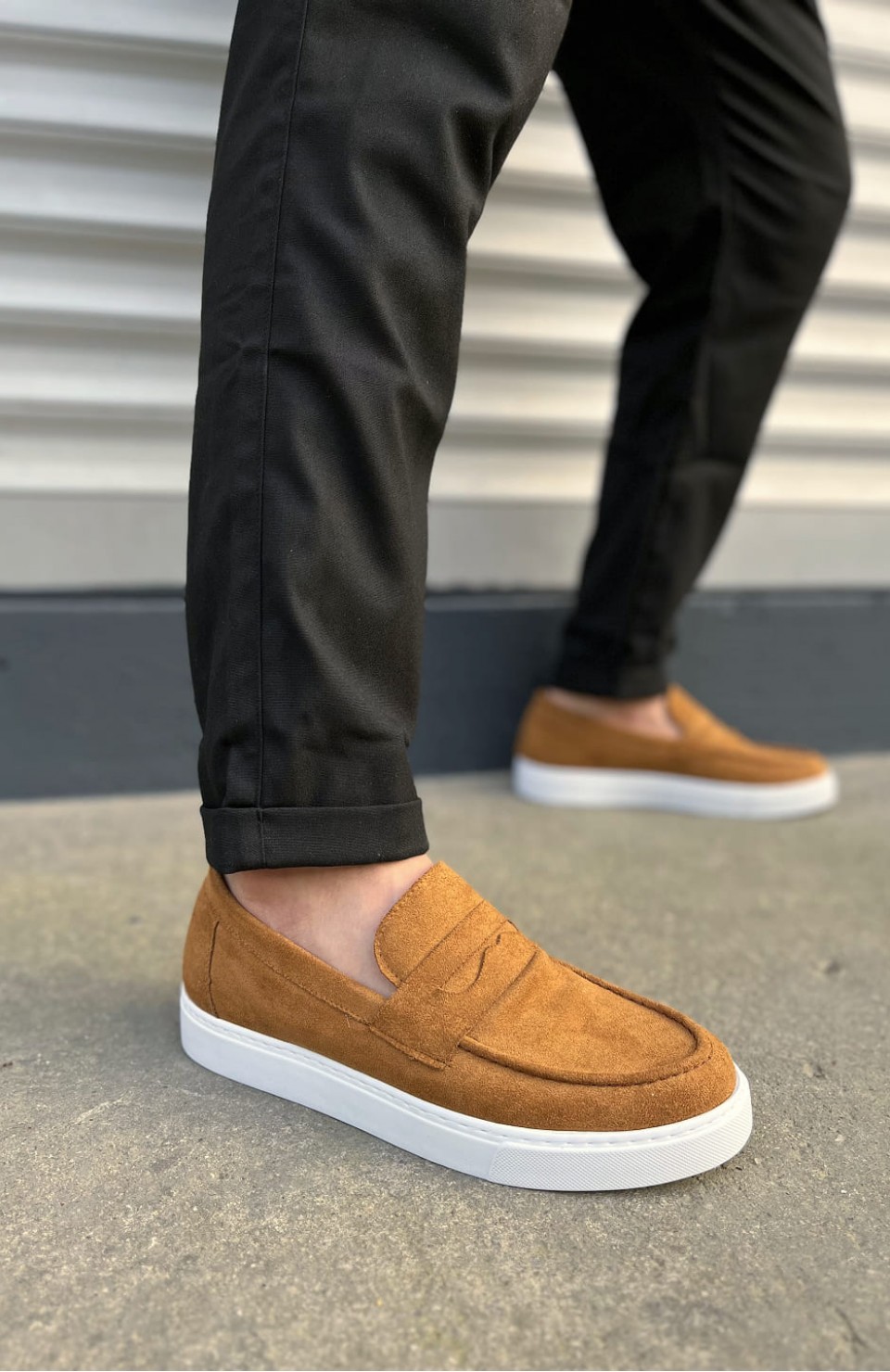 JY180 Estilo X Bağcıksız Süet Erkek Günlük Spor Klasik Ayakkabı SBT - Taba