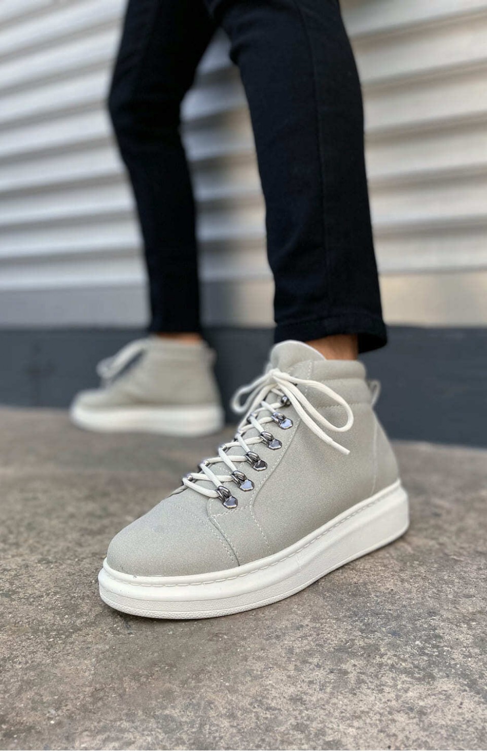 JY206 Ottawa Bağcıklı Ortopedik Taban Süet Erkek Spor Bot SBT - Gri