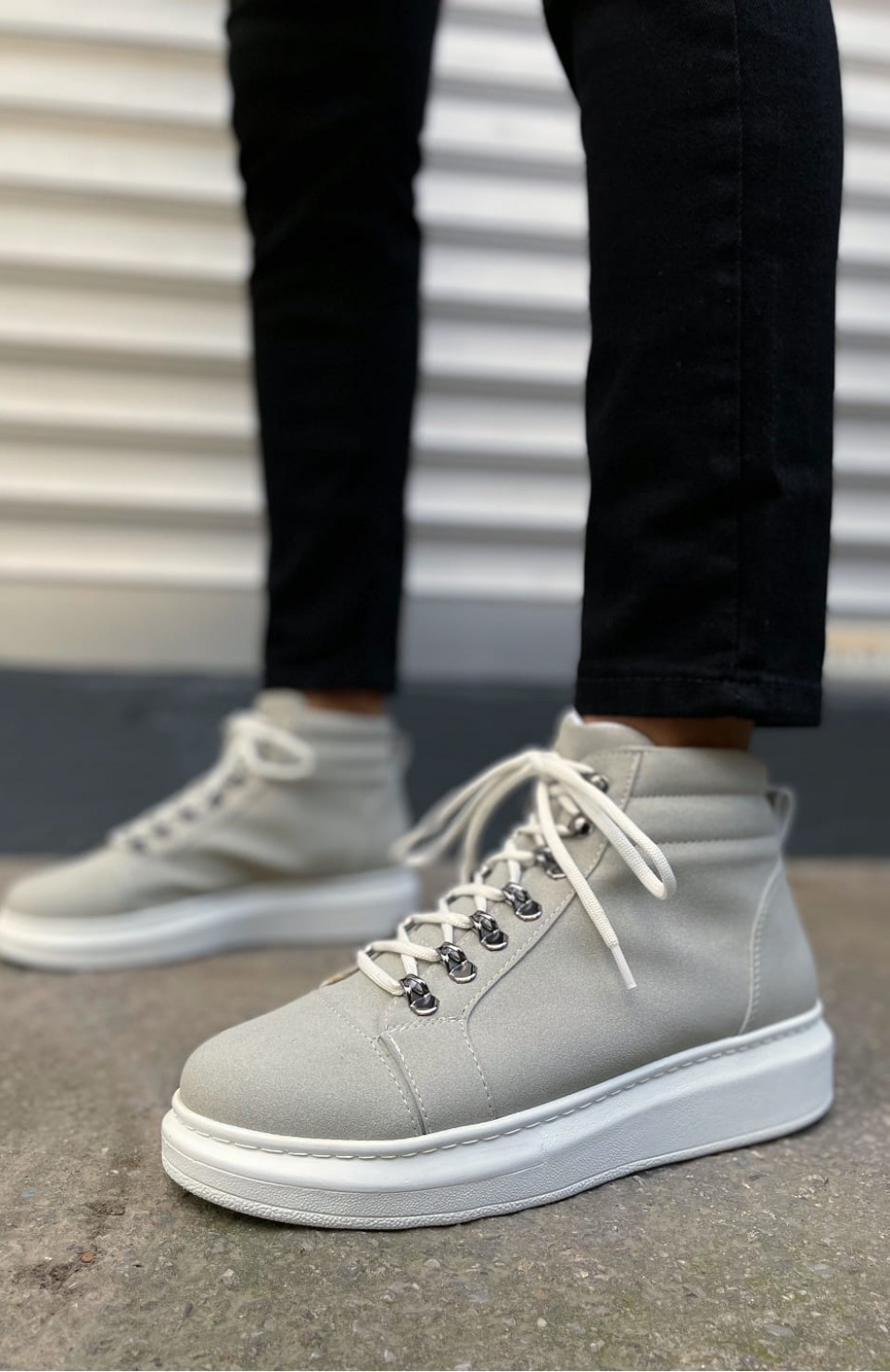 JY206 Ottawa Bağcıklı Ortopedik Taban Süet Erkek Spor Bot SBT - Gri