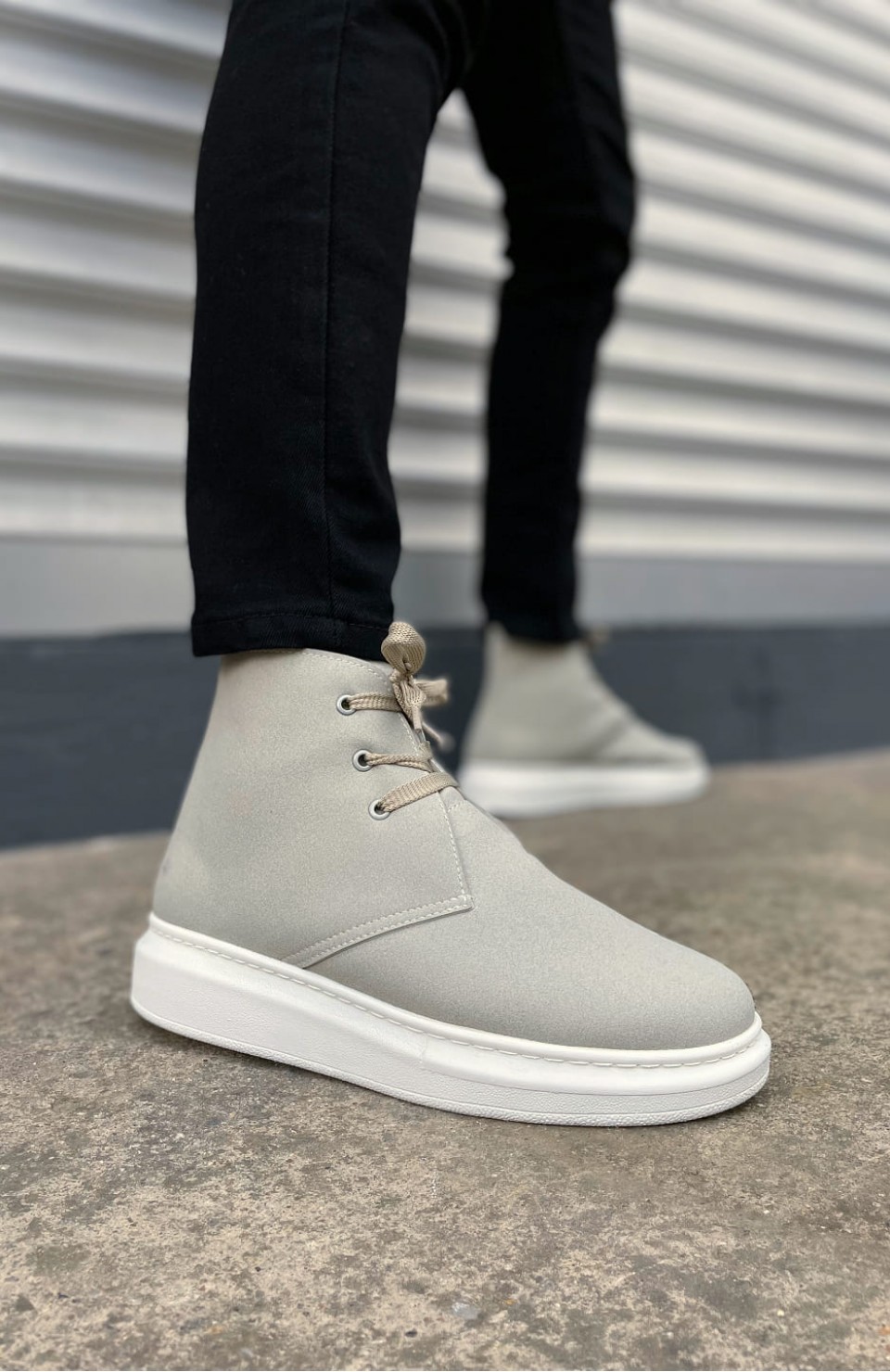 JY207 Oslo Bağcıklı Ortopedik Taban Süet Erkek Spor Bot SBT - Gri