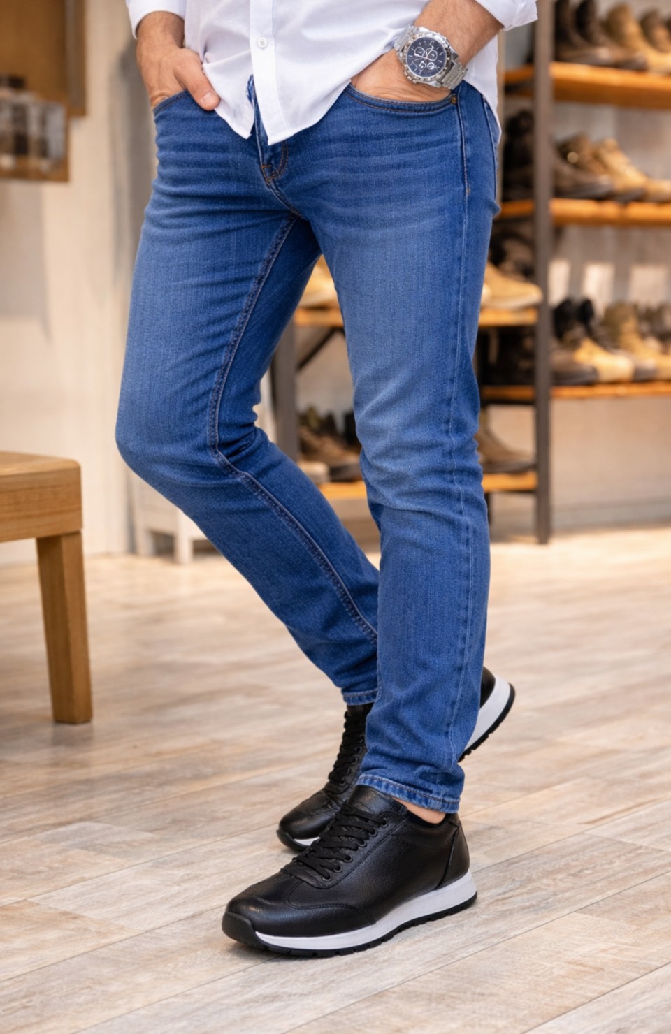 JY2402 Berts Bağcıklı Hakiki Deri  Erkek Günlük Klasik Ayakkabı DBT - Siyah Somersan Giyim | Kadın, Erkek ve Çocuk Moda