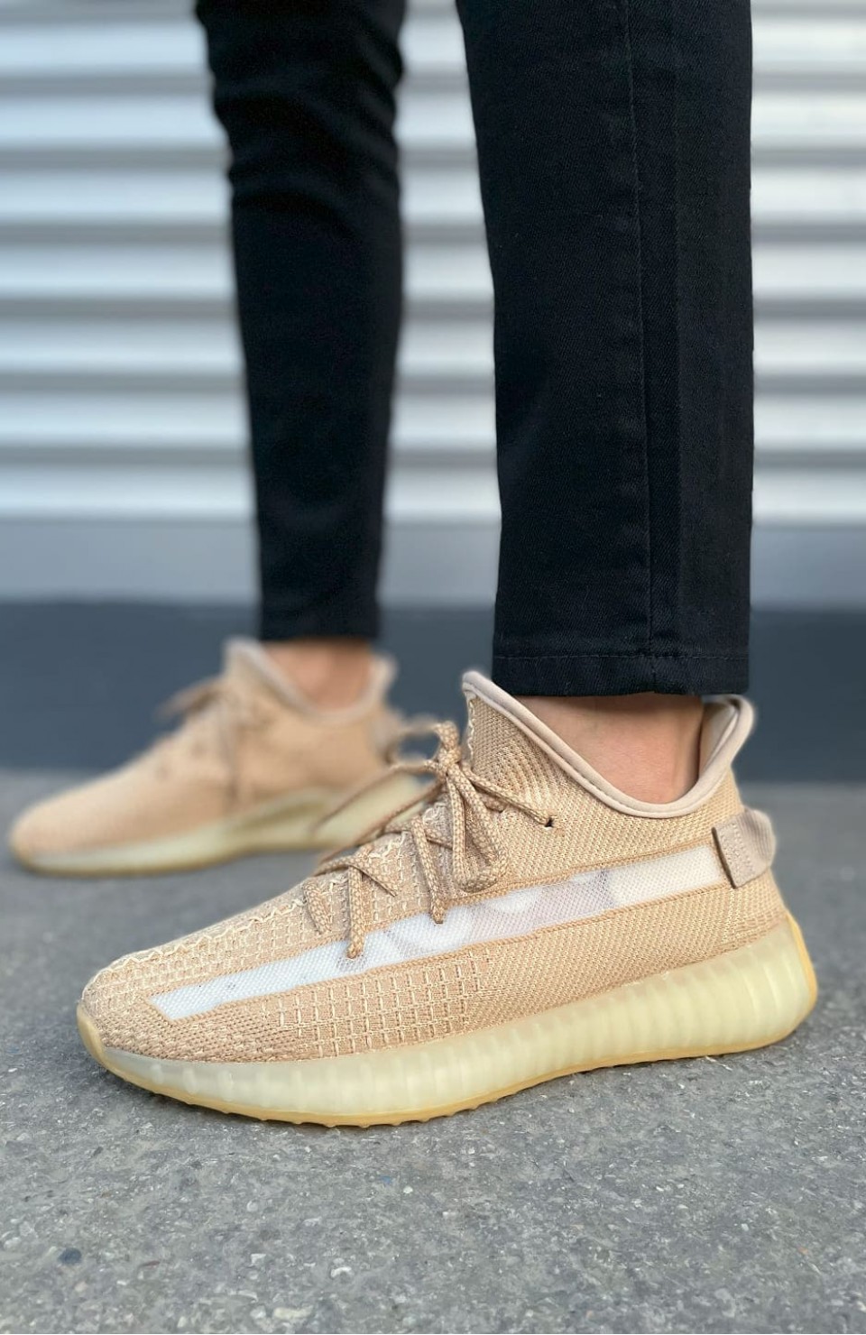 JY305 Pulse Bağcıklı Triko Kumaş Erkek Günlük Spor Ayakkabı TBT - Bej