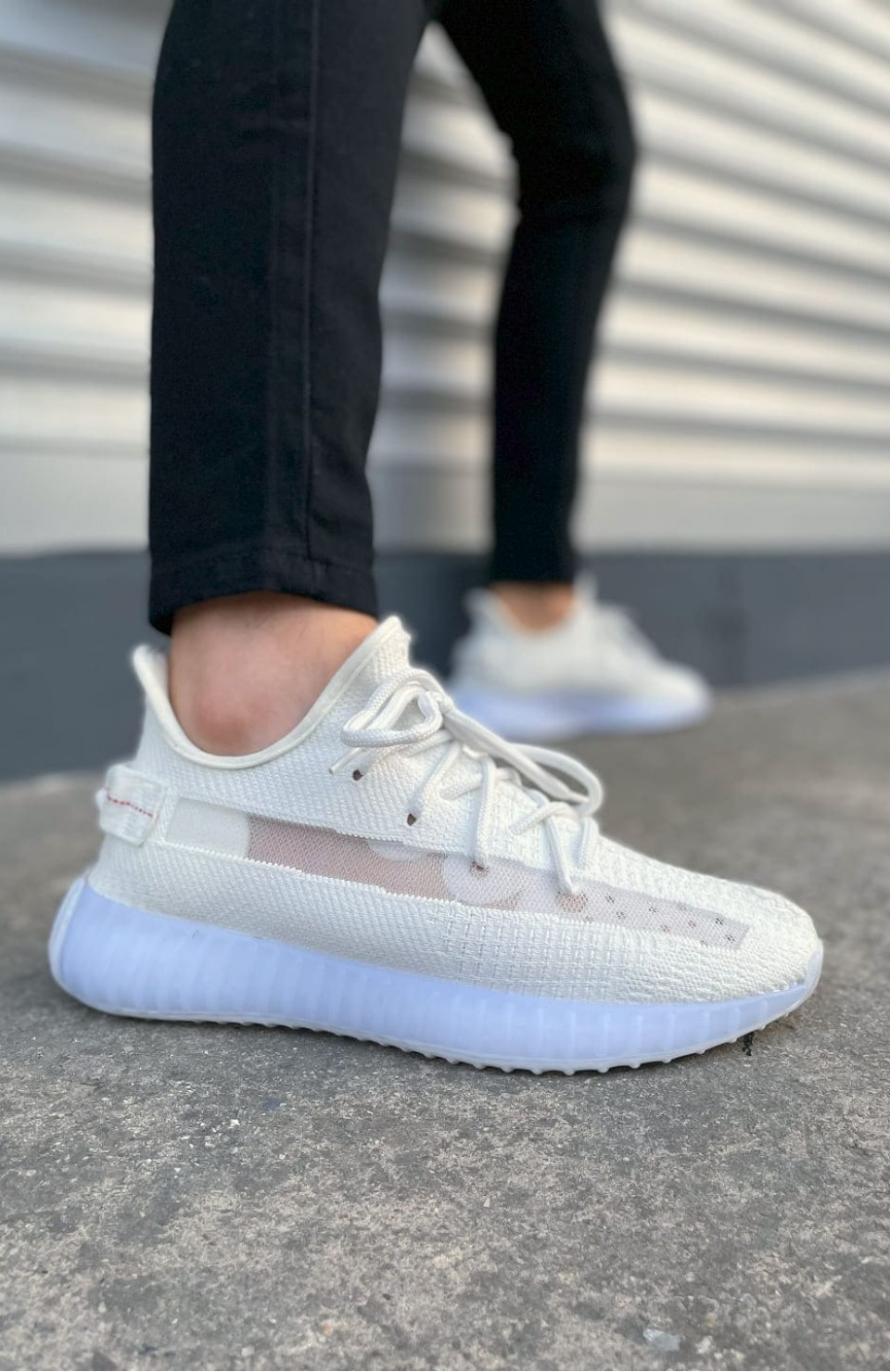 JY305 Pulse Bağcıklı Triko Kumaş Erkek Günlük Spor Ayakkabı TBT - Beyaz