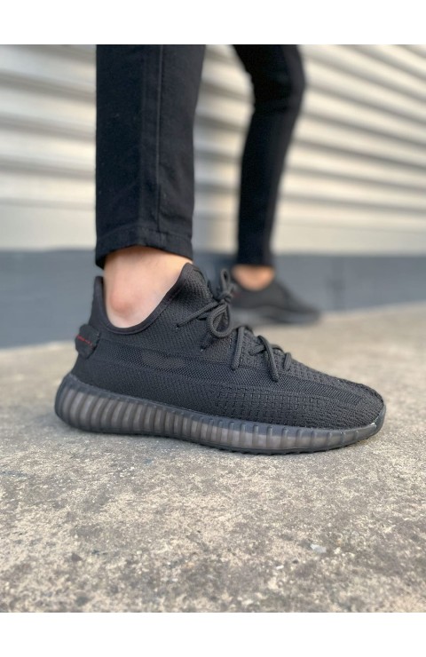 JY305 Pulse Bağcıklı Triko Kumaş Erkek Günlük Spor Ayakkabı TST - Siyah