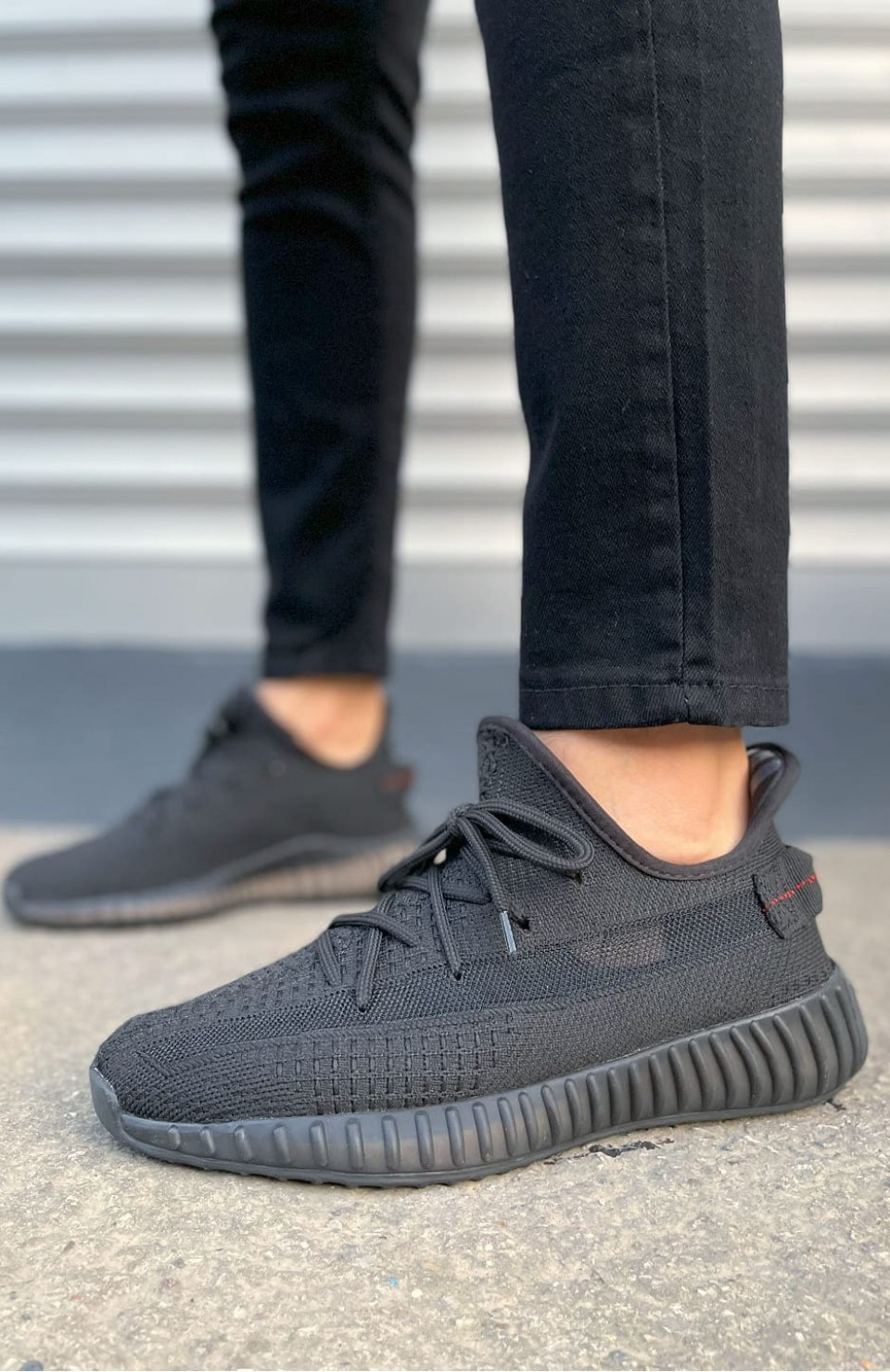 JY305 Pulse Bağcıklı Triko Kumaş Erkek Günlük Spor Ayakkabı TST - Siyah