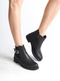 LUNA Fermuarlı Lastikli Ortopedik Taban Topuklu Kadın Bot  CST - Siyah