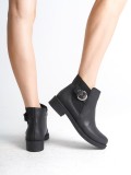 LUNA Fermuarlı Lastikli Ortopedik Taban Topuklu Kadın Bot  CST - Siyah