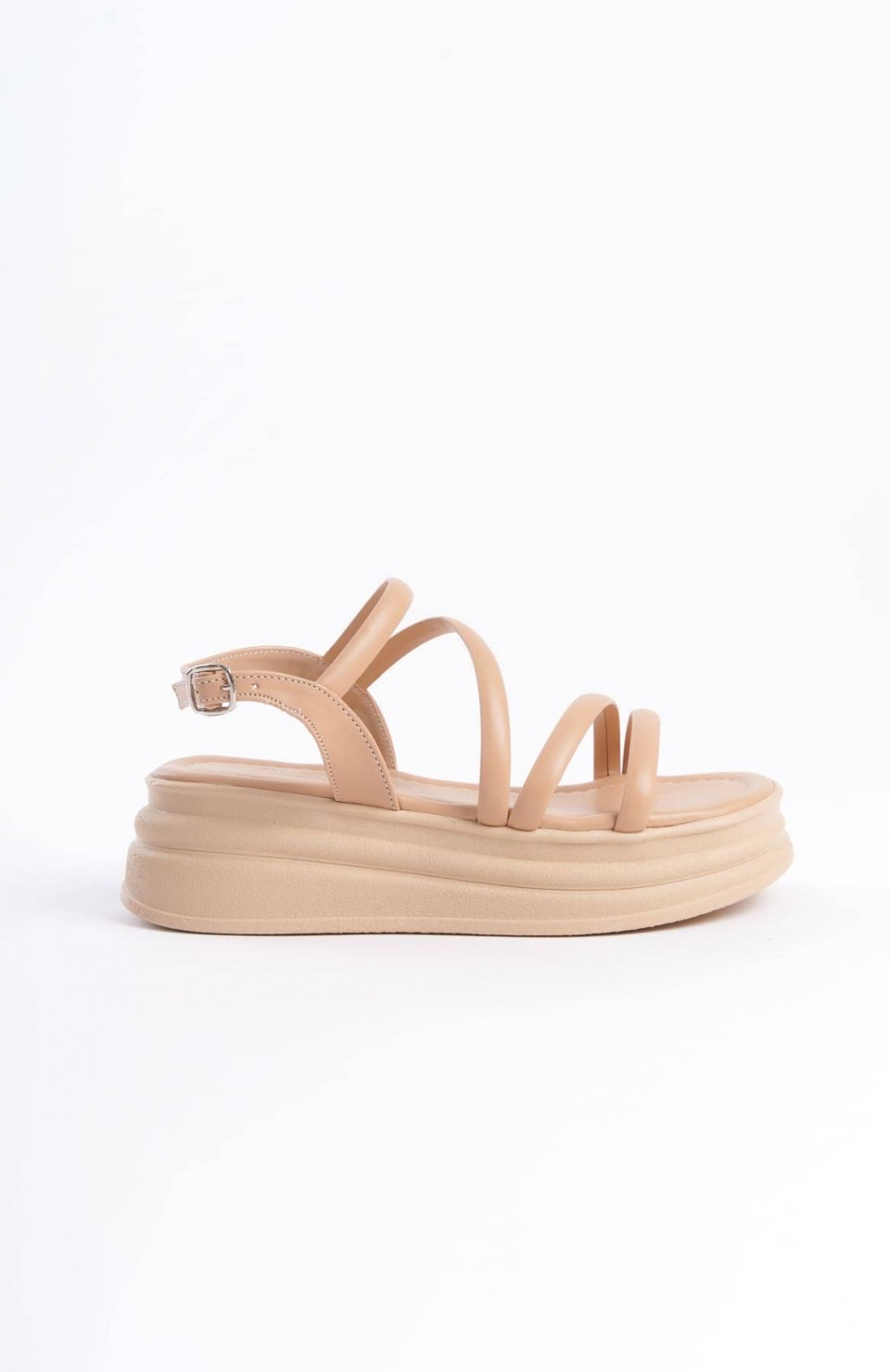 NATALIE İnce Tokalı Şerit Detaylı Ortopedik Taban Kadın Sandalet CTT - Ten