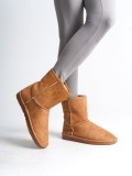 SELINA Bağcıksız Düz Taban İçi Kürklü Süet Kadın Bot  STT - Taba