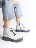 BLOOM Bağcıklı Fermuarlı Ortopedik Taban Kadın Bot  CGT - Krem Somersan Giyim | Kadın, Erkek ve Çocuk Moda