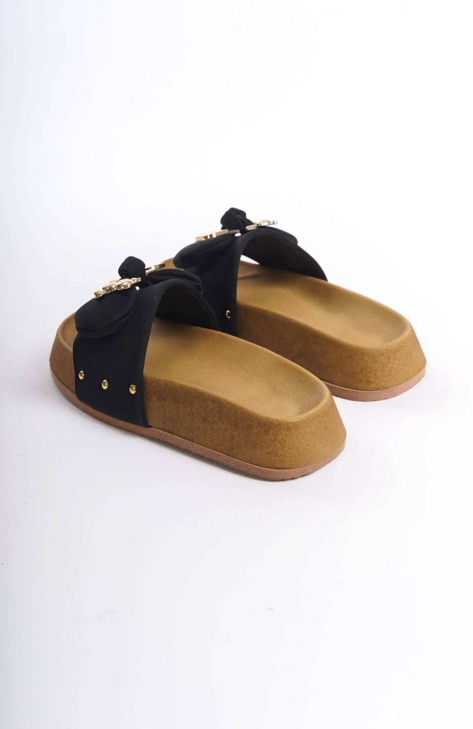 DILA Kalın ve Ortopedik Taban Ayıcıklı Saten Kadın Terlik  SKT - Siyah Somersan Giyim | Kadın, Erkek ve Çocuk Moda