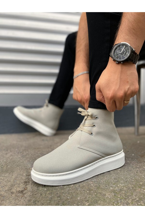 JY207 Oslo Bağcıklı Ortopedik Taban Süet Erkek Spor Bot SBT - Gri