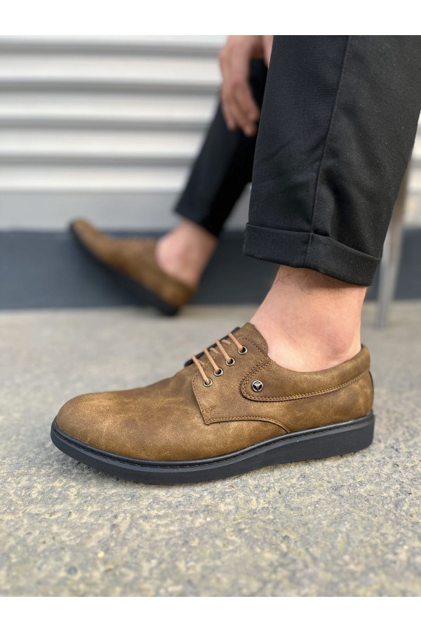 JY0610 Clasico Bağcıklı Cilt Erkek Günlük Klasik Ayakkabı CST - Camel