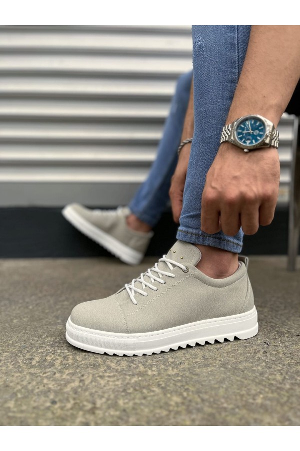 JY152 Cool Bağcıklı Süet Erkek Günlük Spor Klasik Ayakkabı SBT - Gri