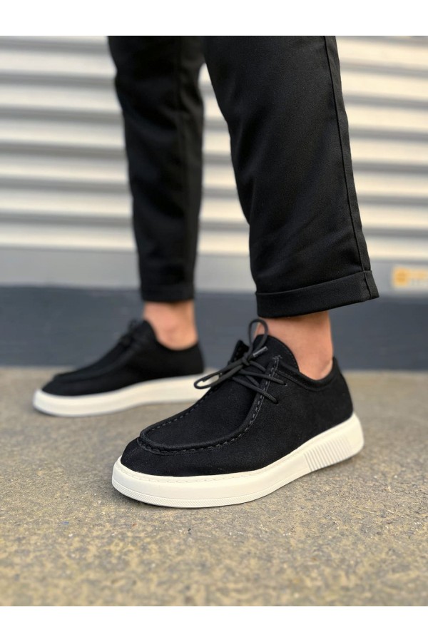 JY170 Tornado Bağcıklı Süet Erkek Günlük Spor Klasik Ayakkabı SBT - Siyah