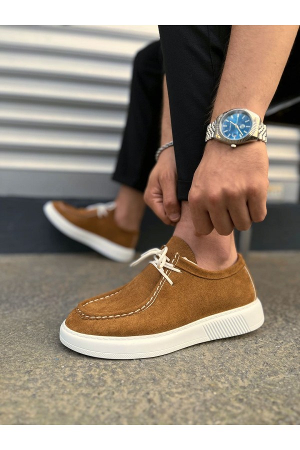 JY170 Tornado Bağcıklı Süet Erkek Günlük Spor Klasik Ayakkabı SBT - Taba