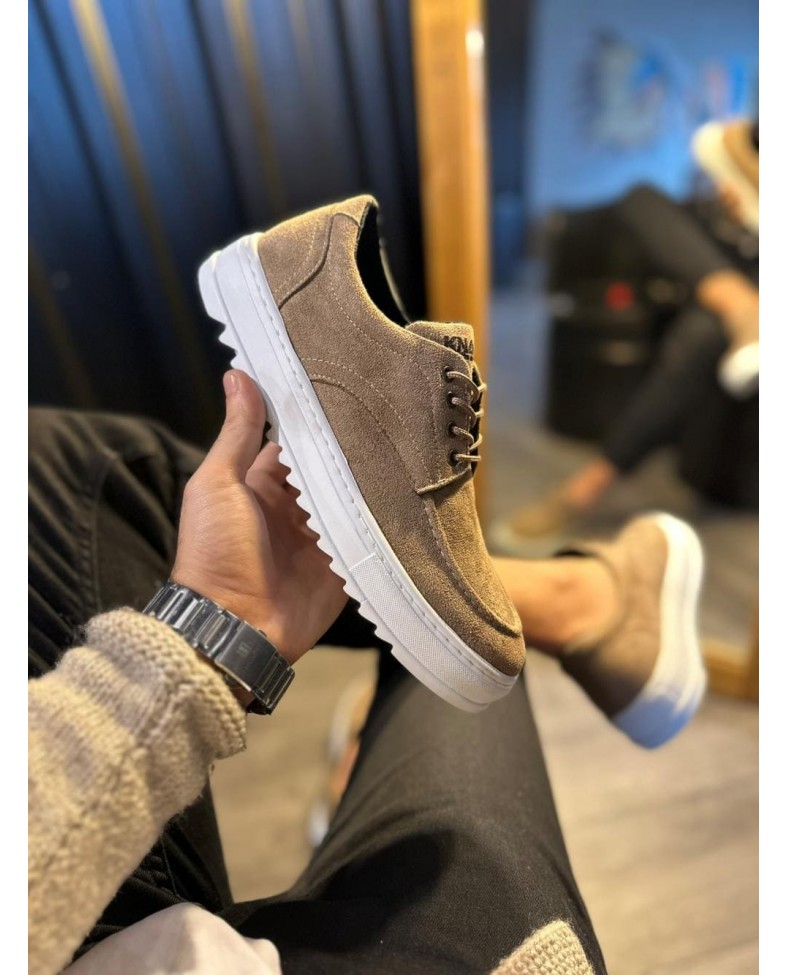 JY-T12 Velaro Bağcıklı Süet Erkek Günlük Spor Klasik Ayakkabı SBT - Camel