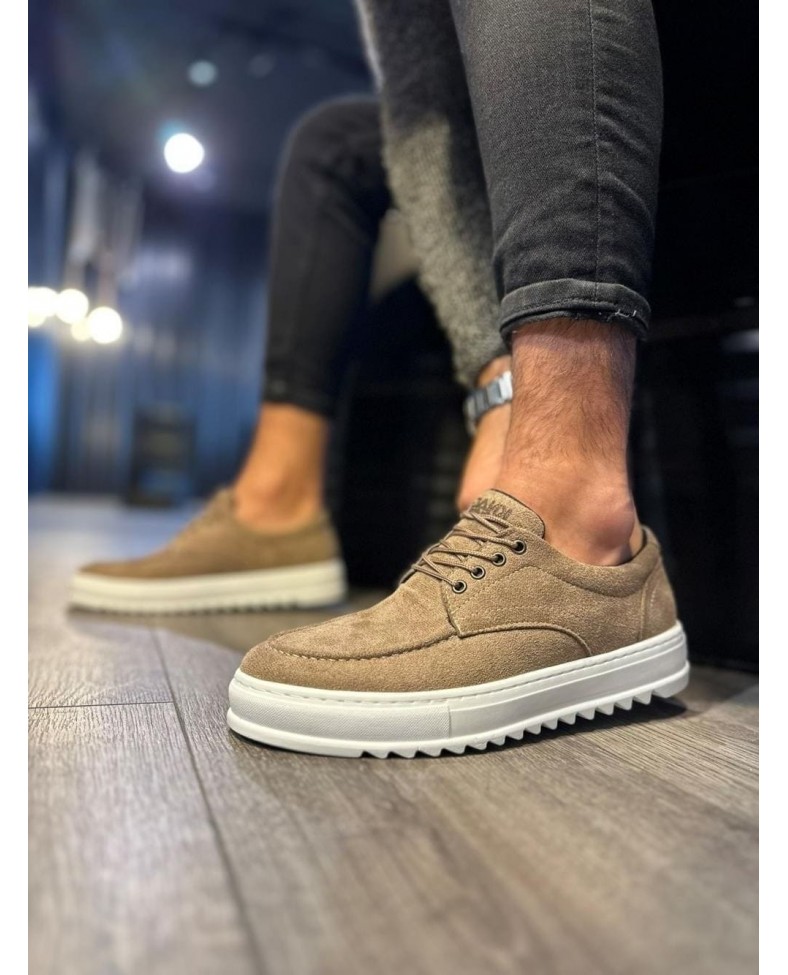 JY-T12 Velaro Bağcıklı Süet Erkek Günlük Spor Klasik Ayakkabı SBT - Camel