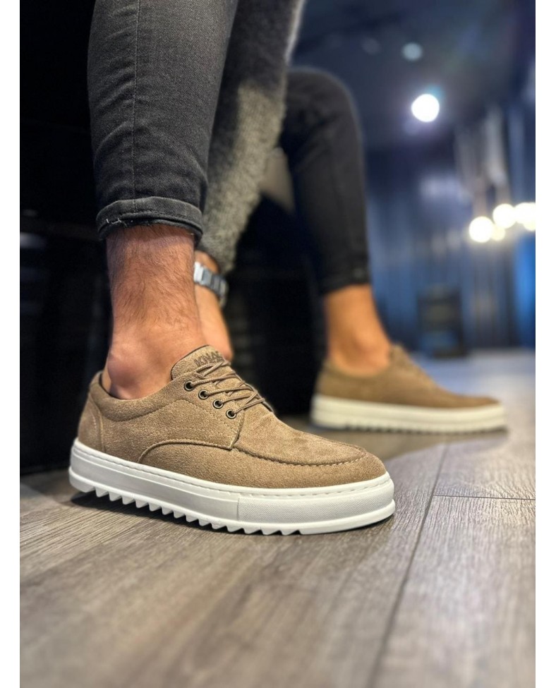 JY-T12 Velaro Bağcıklı Süet Erkek Günlük Spor Klasik Ayakkabı SBT - Camel