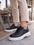 JY06 Solven Bağcıklı Cilt Erkek Günlük Spor Klasik Ayakkabı CBT - Siyah