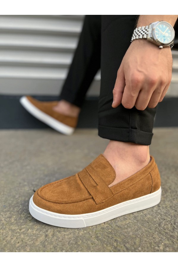 JY180 Estilo X Bağcıksız Süet Erkek Günlük Spor Klasik Ayakkabı SBT - Taba