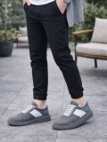 JY011 Line Erkek Günlük Bağcıklı Süet Spor Sneaker Ayakkabı SGT - Gri/Beyaz