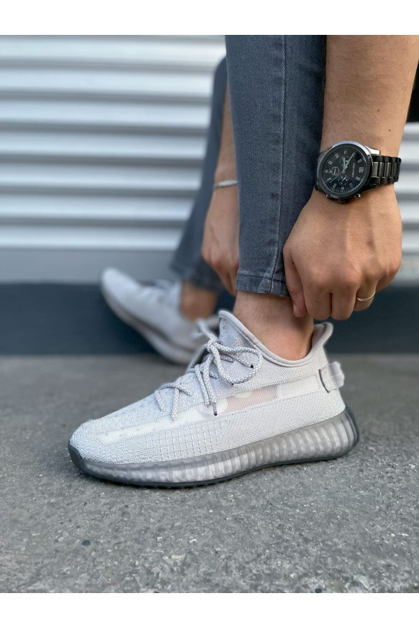 JY305 Pulse Bağcıklı Triko Kumaş Erkek Günlük Spor Ayakkabı TGT - Gri