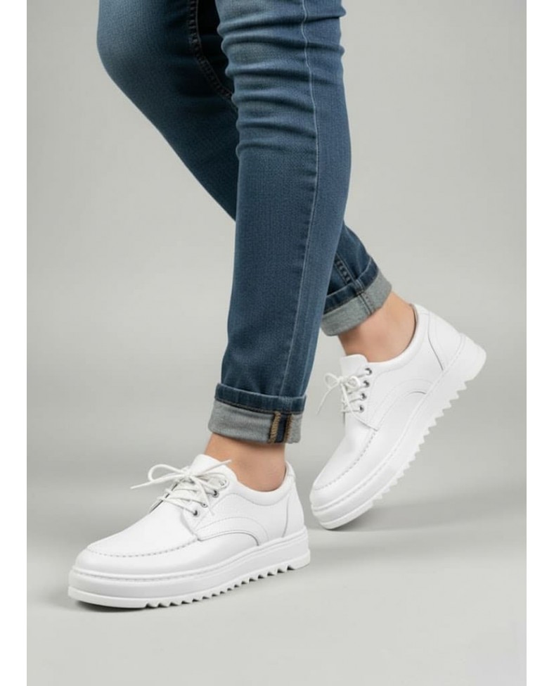 JY-T12x Arts Bağcıklı Cilt Erkek Günlük Spor Klasik Ayakkabı CBT - Beyaz Somersan Giyim | Kadın, Erkek ve Çocuk Moda