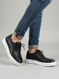 JY-T12x Arts Bağcıklı Cilt Erkek Günlük Spor Klasik Ayakkabı CBT - Siyah