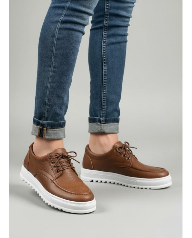 JY-T12x Arts Bağcıklı Cilt Erkek Günlük Spor Klasik Ayakkabı CBT - Taba Somersan Giyim | Kadın, Erkek ve Çocuk Moda