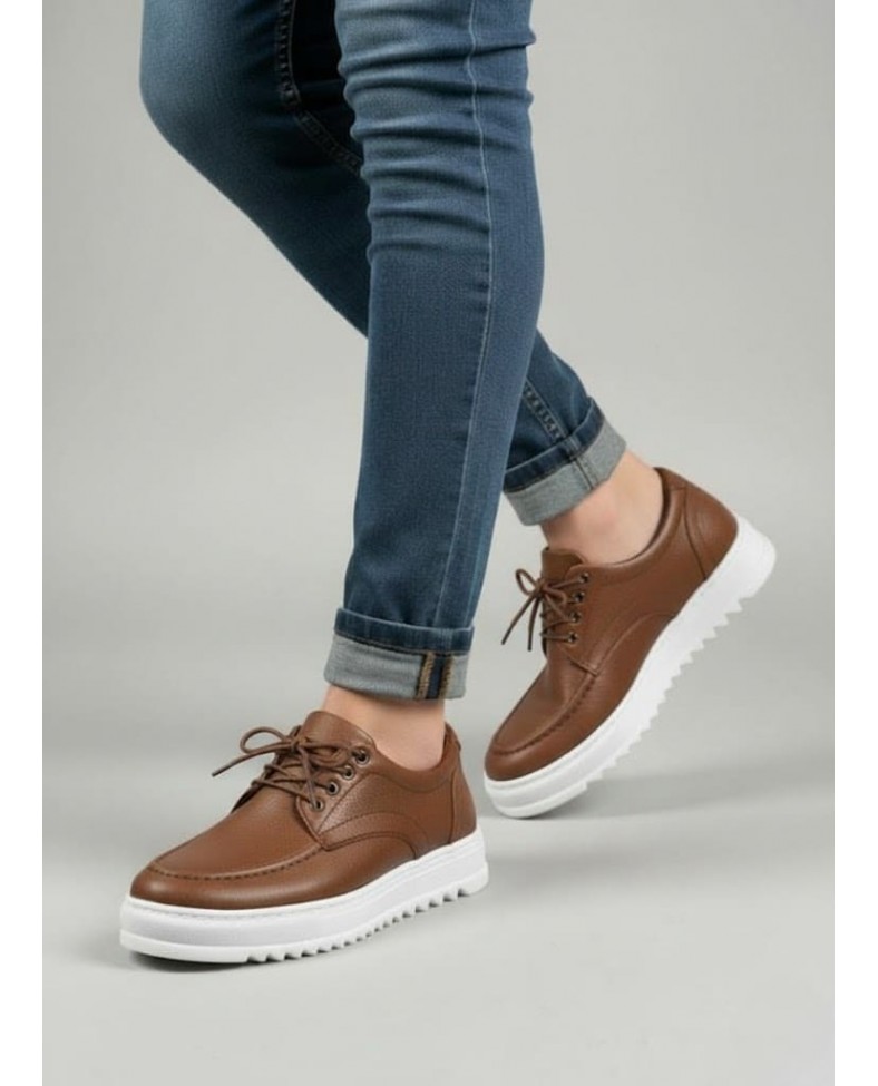 JY-T12x Arts Bağcıklı Cilt Erkek Günlük Spor Klasik Ayakkabı CBT - Taba Somersan Giyim | Kadın, Erkek ve Çocuk Moda