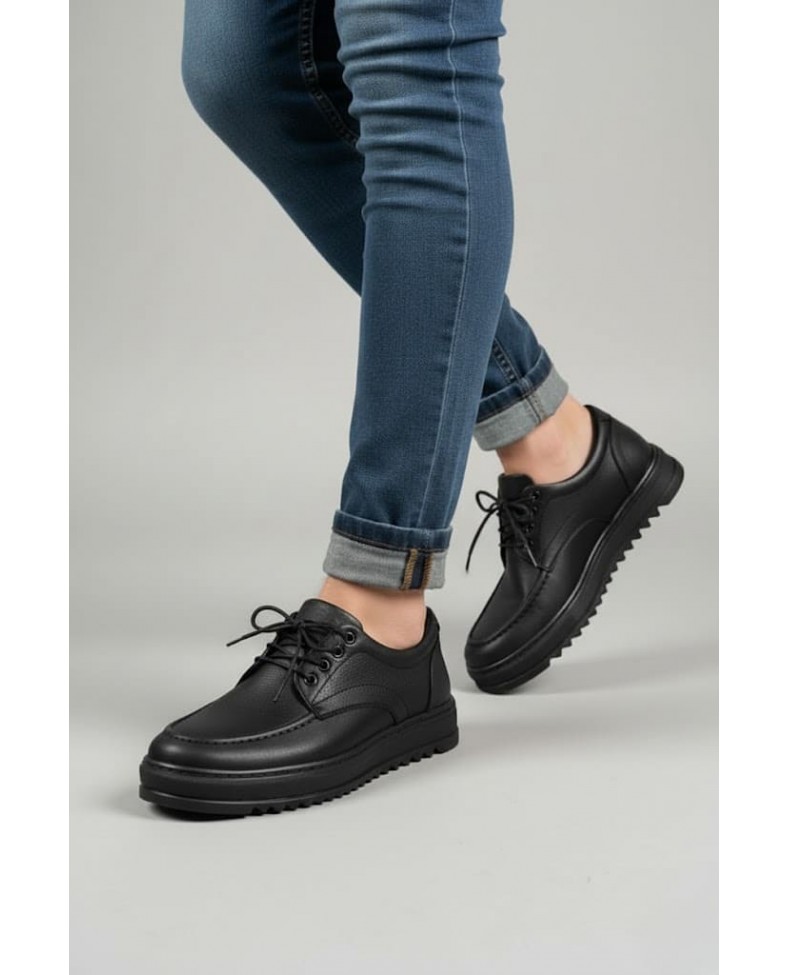 JY-T12x Arts Bağcıklı Cilt Erkek Günlük Spor Klasik Ayakkabı CST - Siyah Somersan Giyim | Kadın, Erkek ve Çocuk Moda