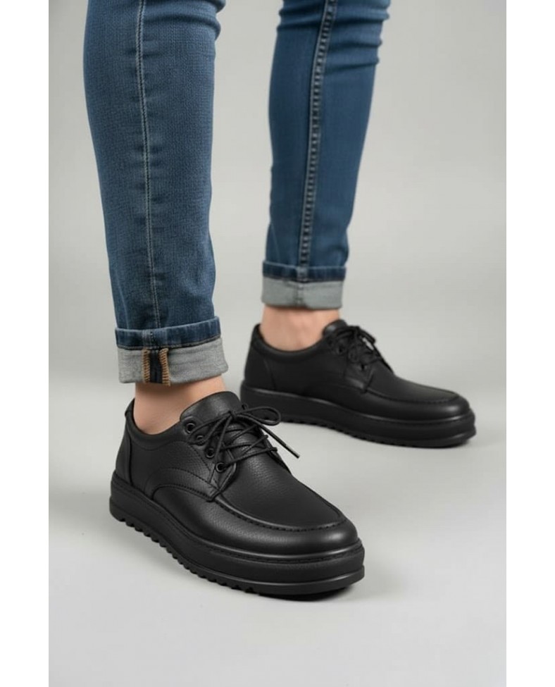 JY-T12x Arts Bağcıklı Cilt Erkek Günlük Spor Klasik Ayakkabı CST - Siyah Somersan Giyim | Kadın, Erkek ve Çocuk Moda