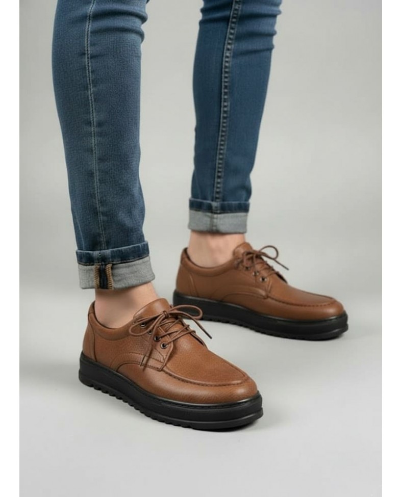 JY-T12x Arts Bağcıklı Cilt Erkek Günlük Spor Klasik Ayakkabı CST - Taba Somersan Giyim | Kadın, Erkek ve Çocuk Moda