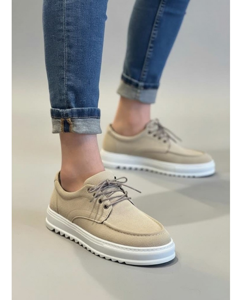 JY-T12x Arts Bağcıklı Süet Erkek Günlük Spor Klasik Ayakkabı SBT - Krem Somersan Giyim | Kadın, Erkek ve Çocuk Moda