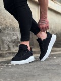 JY018 Dexo Erkek Günlük Bağcıklı Kot Kumaş Spor Sneaker Ayakkabı TBT - Siyah