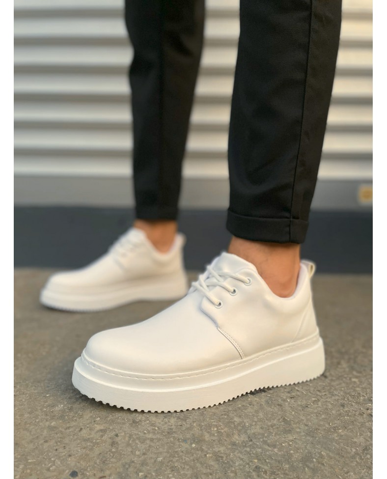 JY03 Luxor Bağcıklı Cilt Erkek Günlük Spor Klasik Ayakkabı CBT - Beyaz Somersan Giyim | Kadın, Erkek ve Çocuk Moda