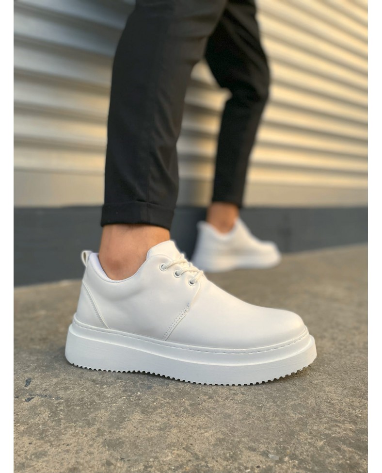 JY03 Luxor Bağcıklı Cilt Erkek Günlük Spor Klasik Ayakkabı CBT - Beyaz Somersan Giyim | Kadın, Erkek ve Çocuk Moda