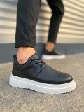JY03 Luxor Bağcıklı Cilt Erkek Günlük Spor Klasik Ayakkabı CBT - Siyah Somersan Giyim | Kadın, Erkek ve Çocuk Moda
