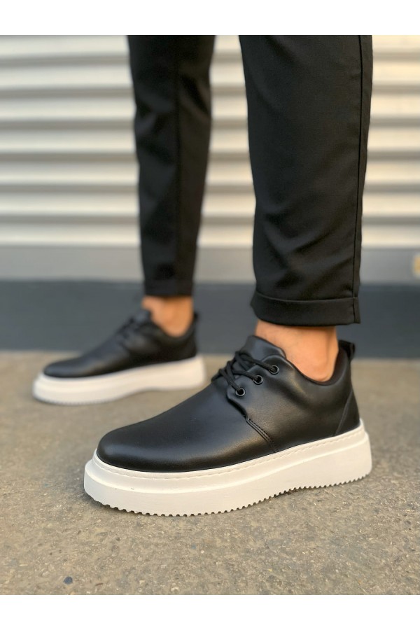 JY03 Luxor Bağcıklı Cilt Erkek Günlük Spor Klasik Ayakkabı CBT - Siyah