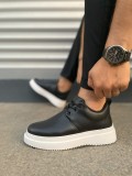 JY03 Luxor Bağcıklı Cilt Erkek Günlük Spor Klasik Ayakkabı CBT - Siyah Somersan Giyim | Kadın, Erkek ve Çocuk Moda