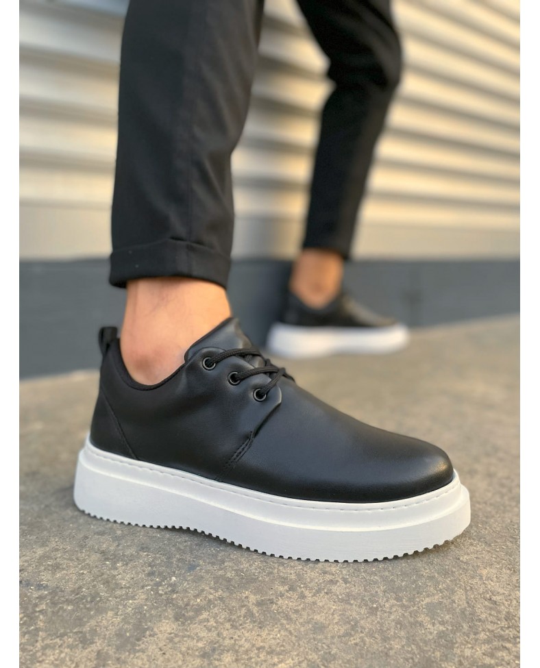 JY03 Luxor Bağcıklı Cilt Erkek Günlük Spor Klasik Ayakkabı CBT - Siyah Somersan Giyim | Kadın, Erkek ve Çocuk Moda