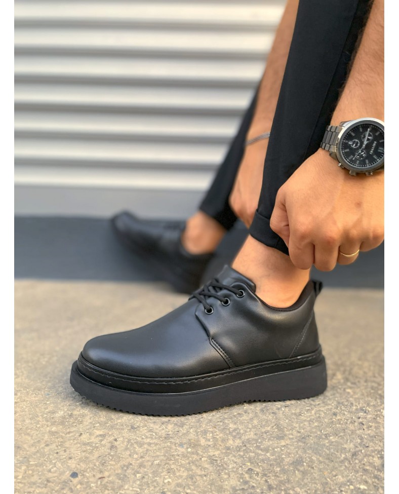 JY03 Luxor Bağcıklı Cilt Erkek Günlük Spor Klasik Ayakkabı CST - Siyah Somersan Giyim | Kadın, Erkek ve Çocuk Moda