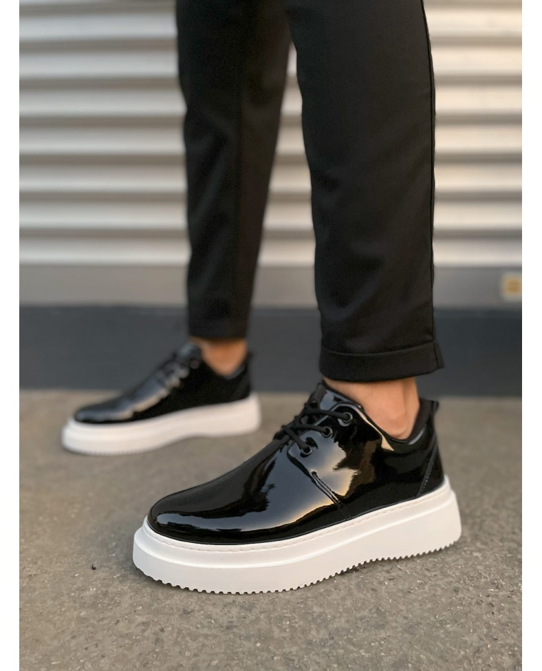 JY03 Luxor Bağcıklı Rugan Erkek Günlük Spor Klasik Ayakkabı RBT - Siyah Somersan Giyim | Kadın, Erkek ve Çocuk Moda