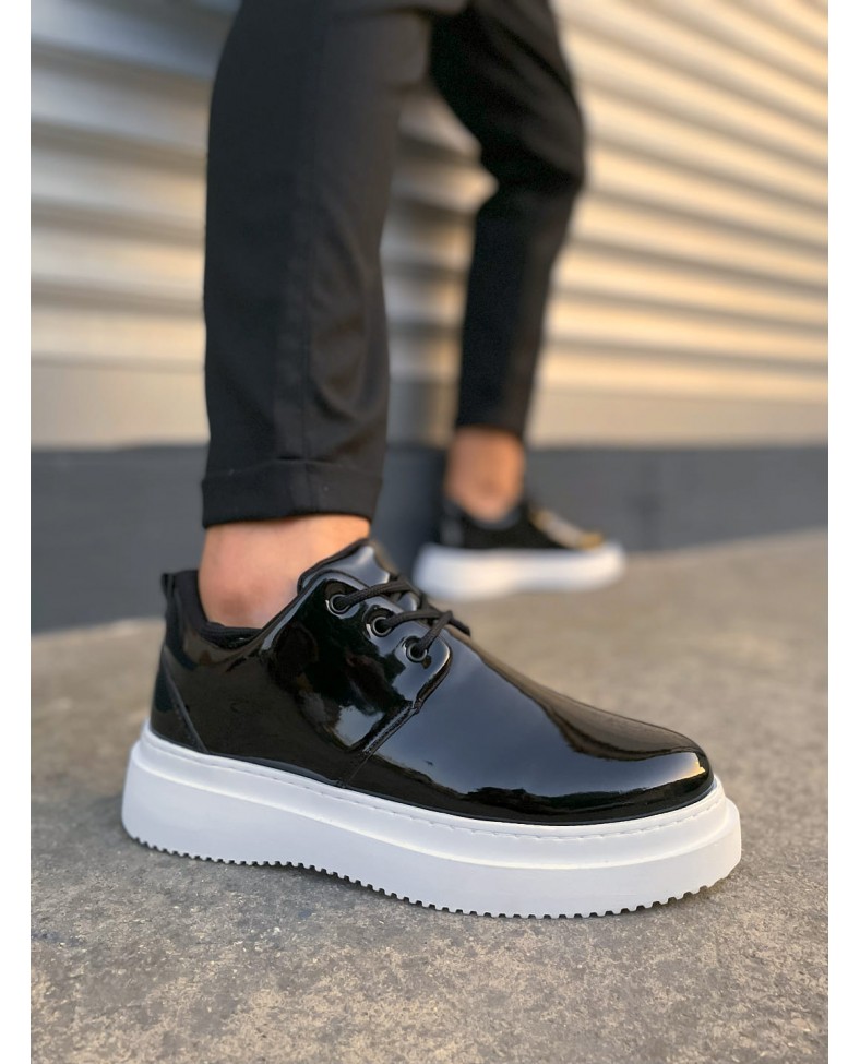 JY03 Luxor Bağcıklı Rugan Erkek Günlük Spor Klasik Ayakkabı RBT - Siyah Somersan Giyim | Kadın, Erkek ve Çocuk Moda