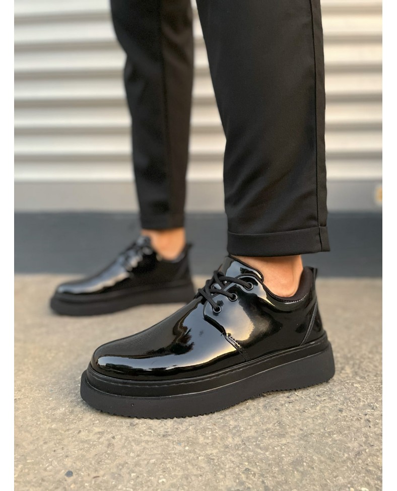 JY03 Luxor Bağcıklı Rugan Erkek Günlük Spor Klasik Ayakkabı RST - Siyah Somersan Giyim | Kadın, Erkek ve Çocuk Moda