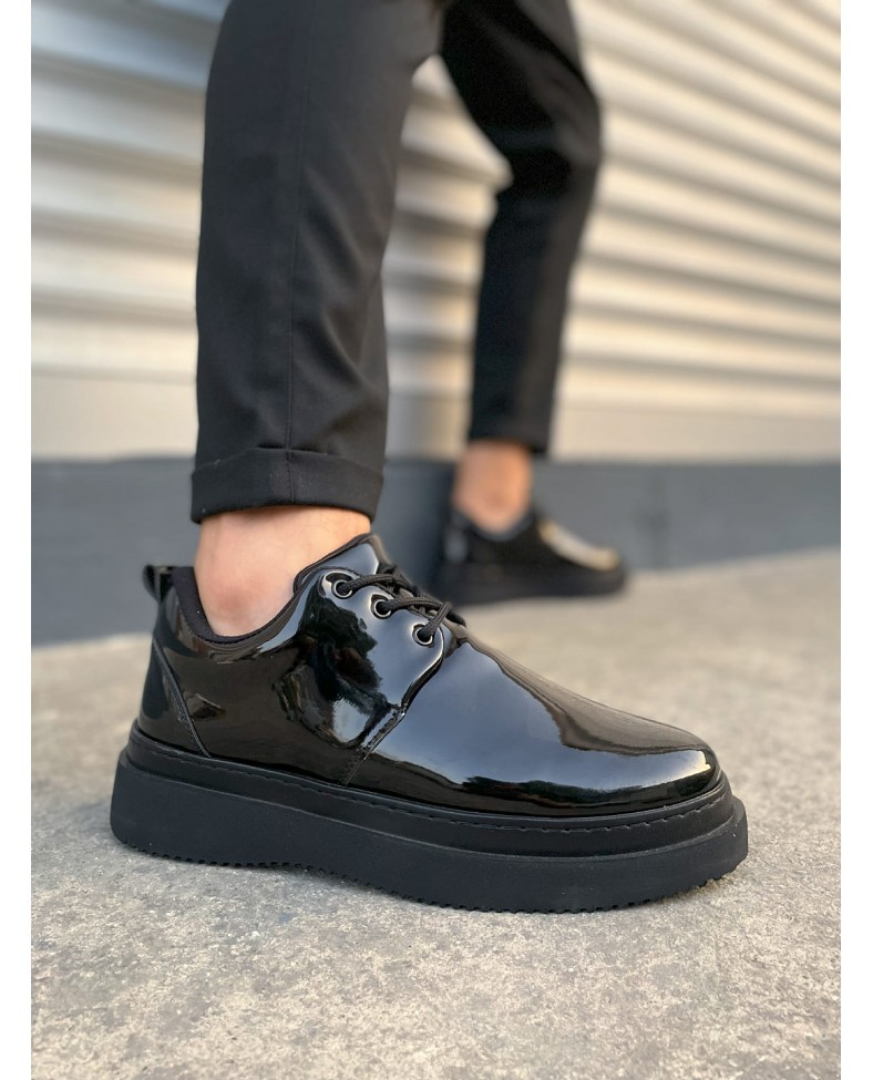 JY03 Luxor Bağcıklı Rugan Erkek Günlük Spor Klasik Ayakkabı RST - Siyah Somersan Giyim | Kadın, Erkek ve Çocuk Moda