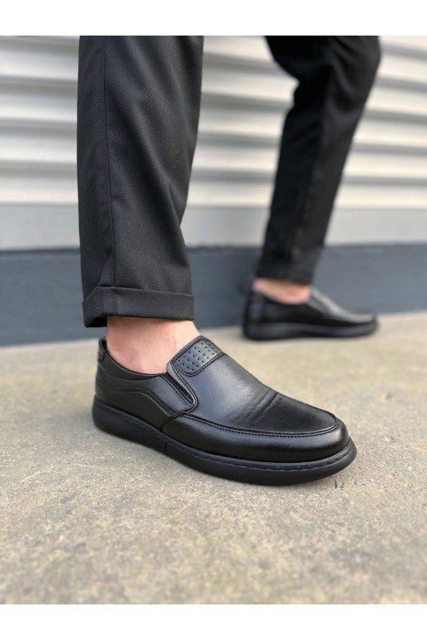 JY0410 Classique Bağcıksız Cilt Erkek Günlük Klasik Ayakkabı CST - Siyah