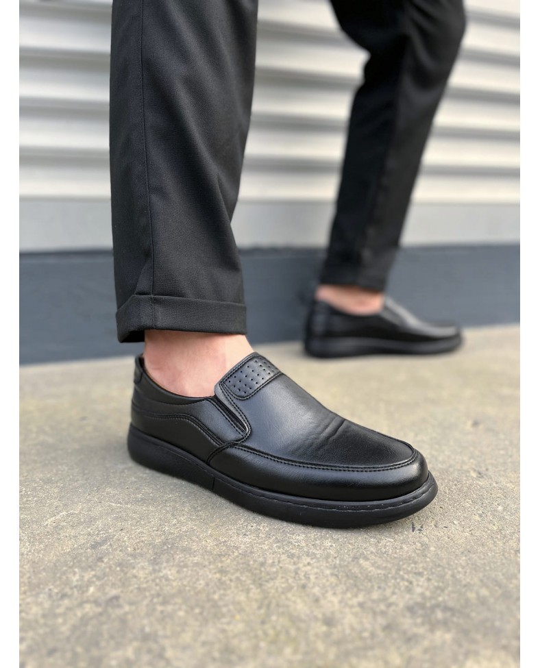 JY0410 Classique Bağcıksız Cilt Erkek Günlük Klasik Ayakkabı CST - Siyah Somersan Giyim | Kadın, Erkek ve Çocuk Moda