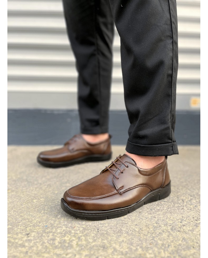 JY0510 Clasica Bağcıklı Cilt Erkek Günlük Klasik Ayakkabı CST - Kahverengi Somersan Giyim | Kadın, Erkek ve Çocuk Moda